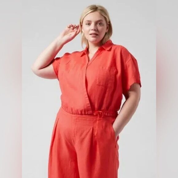 Athleta Playa Linen Tie Top - Picture 1 of 16